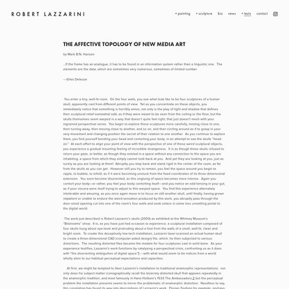 The Affective Topology of New Media Art - Hansen - robert lazzarini