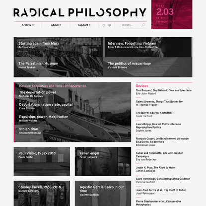 Radical Philosophy Issue 203 (December 2018)