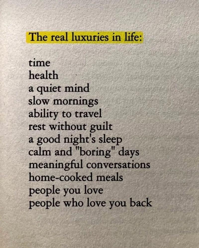 luxuries