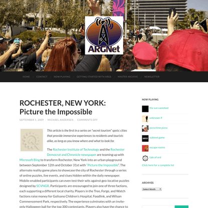 ROCHESTER, NEW YORK: Picture the Impossible
