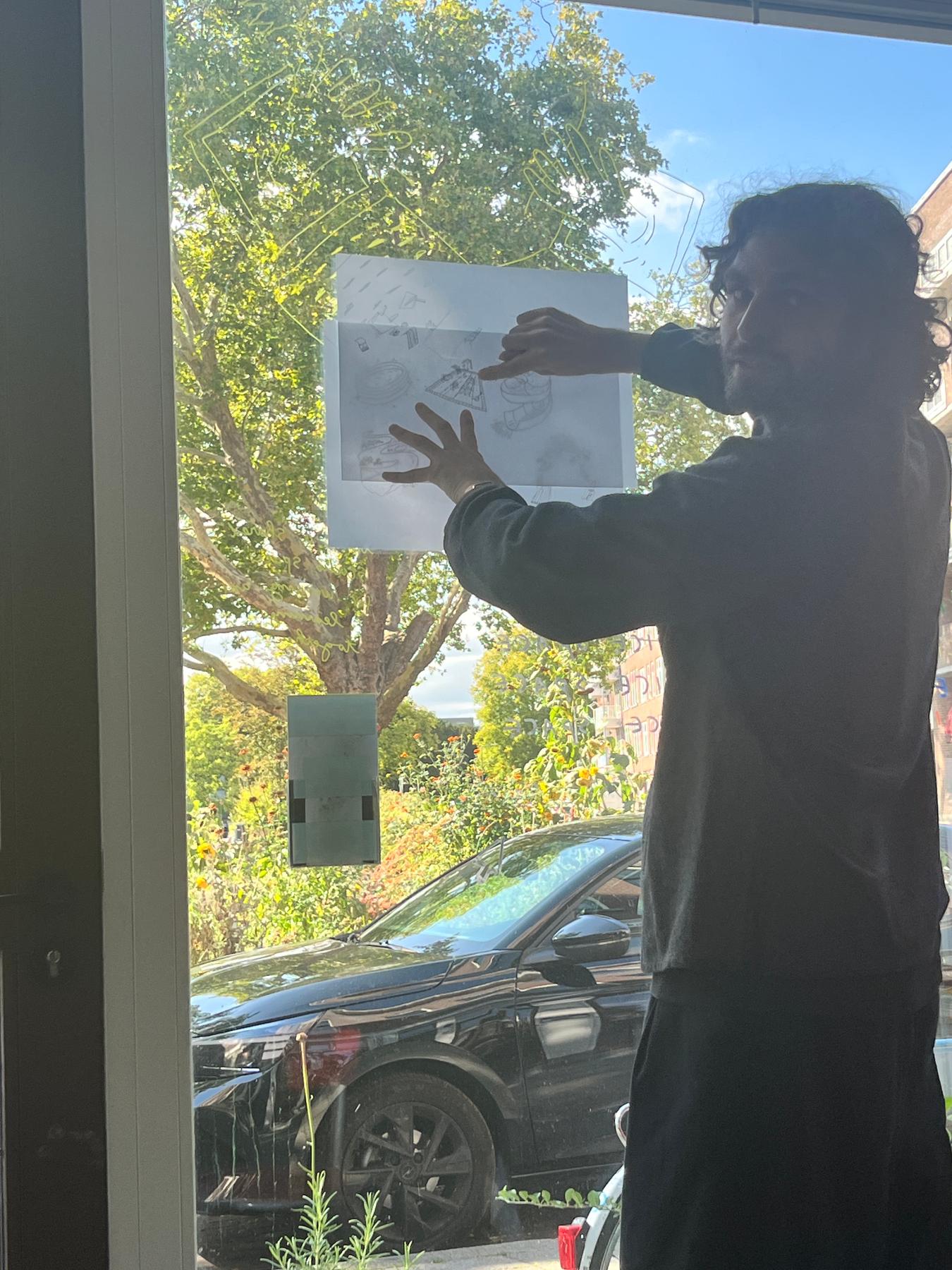 Jack showing us pool illustrations