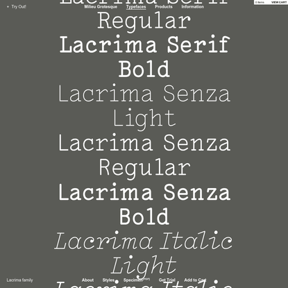 Lacrima / Products / Milieu Grotesque / Digital Typefoundry