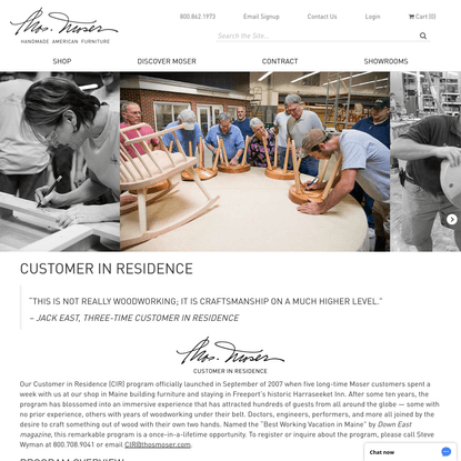 Customer In Residence - Thos. Moser
