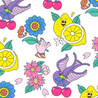 Design of tattoo sticker🍋 The stickers are novelty of a one-day event"atmos pink party". 4/6(土)に開催されたatmos pink party限定の「ell...