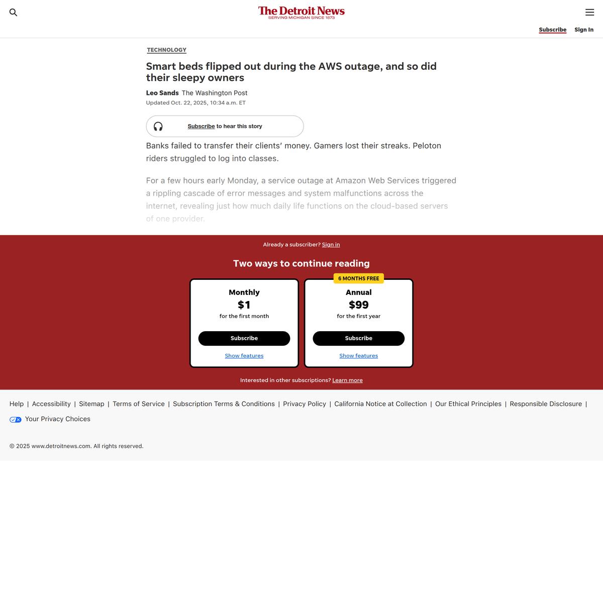 智能床在AWS 故障期间失控，它们的昏昏欲睡的主人也是如此--- Smart beds flipped out during the AWS  outage, and so did their sleepy owners |