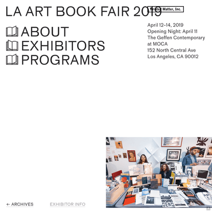 Printed Matter's Los Angeles Art Book Fair 2019
