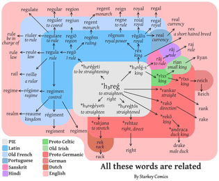 “All these words are related” by Starkey Comics