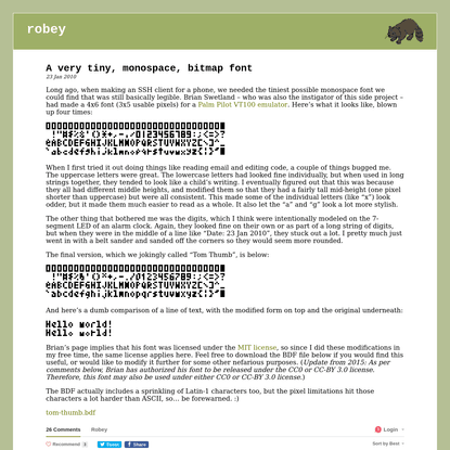 A very tiny, monospace, bitmap font