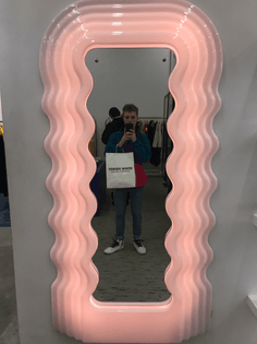 Pink bubbly mirror