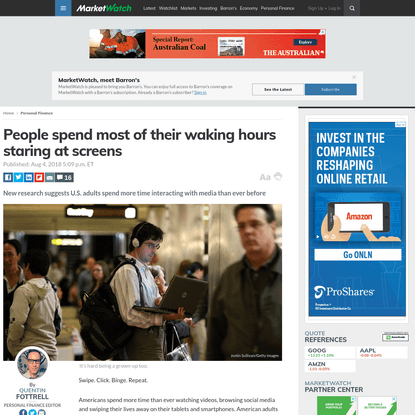 People spend most of their waking hours staring at screens