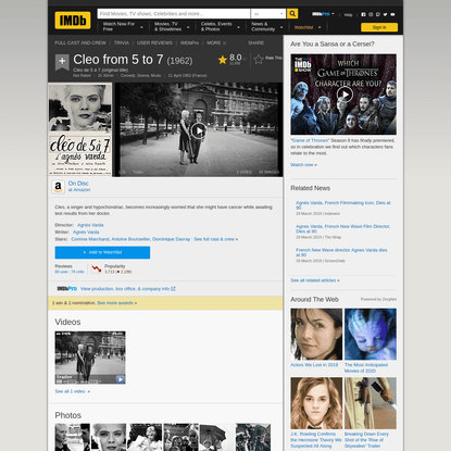 Cleo from 5 to 7 (1962) - IMDb