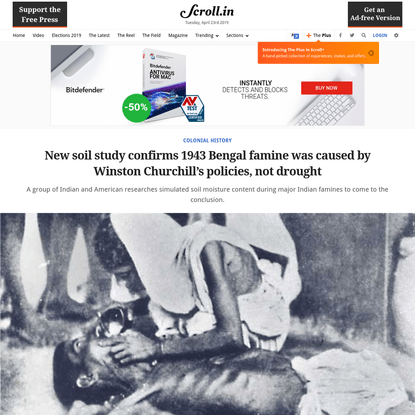 New soil study confirms 1943 Bengal famine was caused by Winston Churchill's policies, not drought