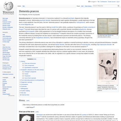 Dementia praecox - Wikipedia