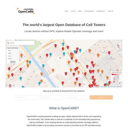 OpenCelliD - Largest Open Database of Cell Towers &amp; Geolocation - by Unwired Labs