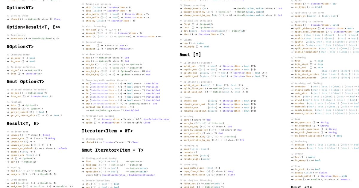 Rust cheat sheet | Are.na
