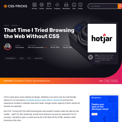 That Time I Tried Browsing the Web Without CSS | CSS-Tricks
