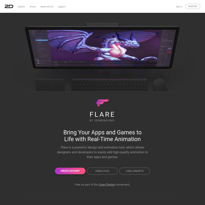 2D - Flare by 2Dimensions. Bring your apps and games to life with real-time animation.