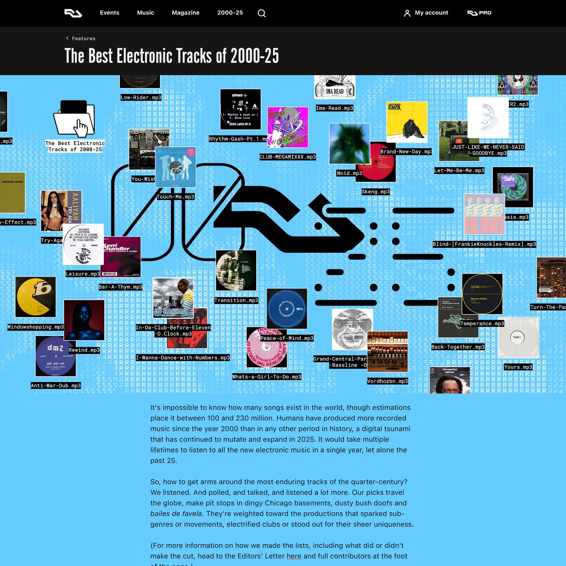 The Best Electronic Tracks of 2000-25 · Feature ⟋ RA