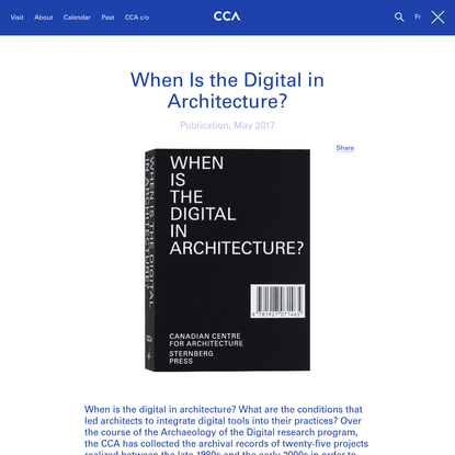 When Is the Digital in Architecture? book