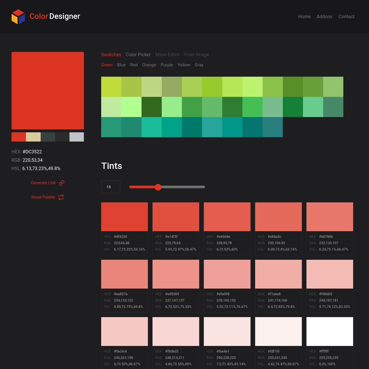 Color Designer - Simple Color Palette Generator — Are.na