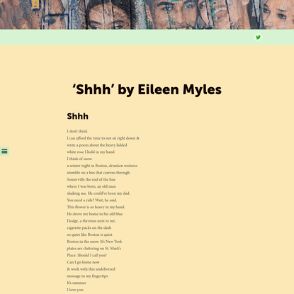 'Shhh' by Eileen Myles