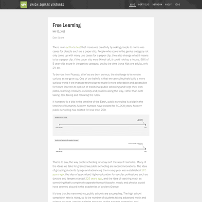 Free Learning | Union Square Ventures