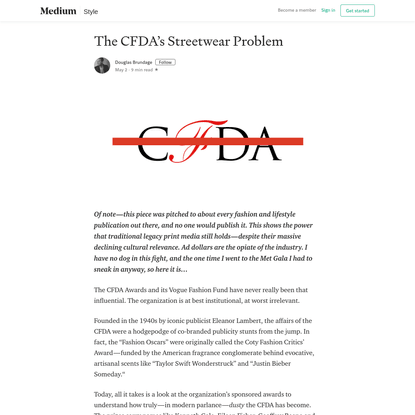 The CFDA's Streetwear Problem