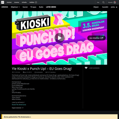 Yle Kioski x Punch Up! - EU Goes Drag!