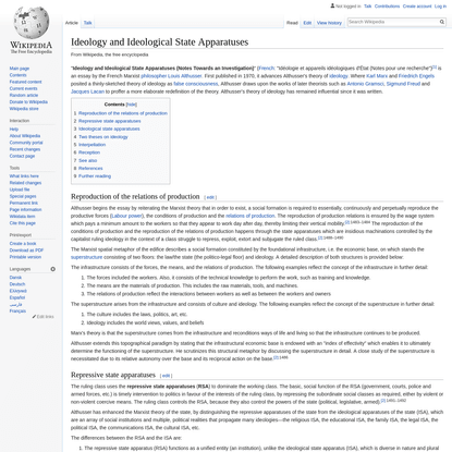 Ideology and Ideological State Apparatuses - Wikipedia