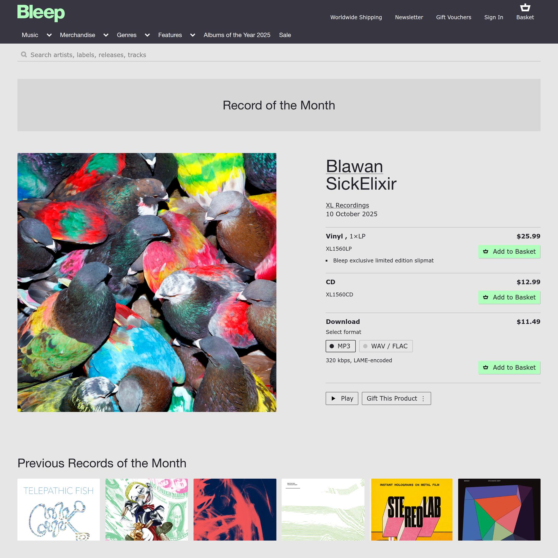 Record of the Month - Bleep - Your Source for Independent and Innovative Music - Buy Vinyl and CD, Download MP3, WAV/FLAC, 24bit WAV and Buy Merchandise