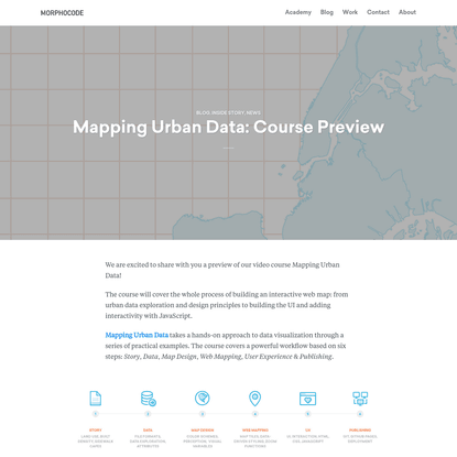 Mapping Urban Data: Course Preview - MORPHOCODE