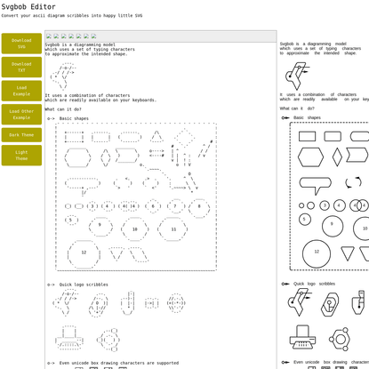 Svgbob Editor - Convert your ascii diagram scribbles into happy little SVG