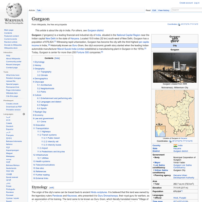 Gurgaon - Wikipedia, the free encyclopedia