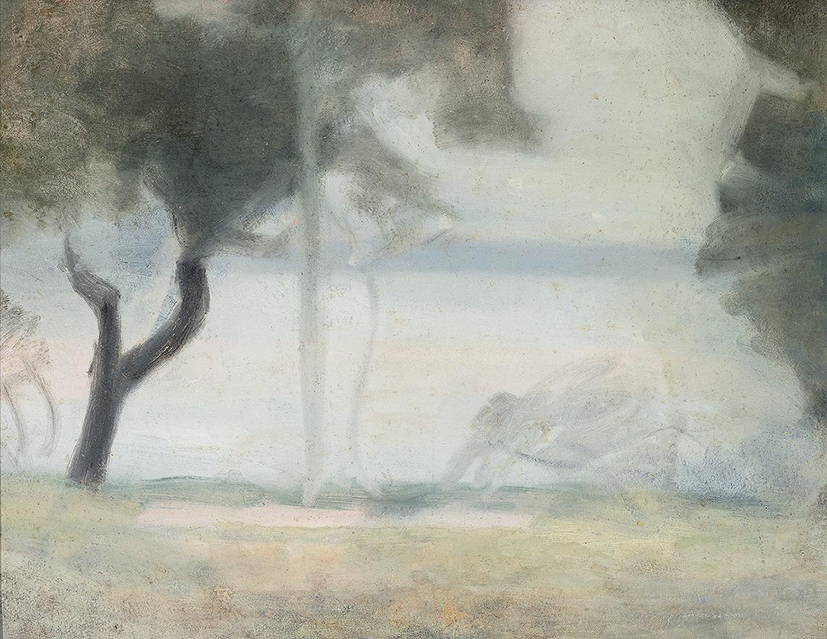 Clarice Beckett (Australian, 1887-1935), Misty Morning, c.1931. Oil on board, 34 x 43 cm.