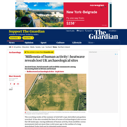 'Millennia of human activity': heatwave reveals lost UK archaeological sites