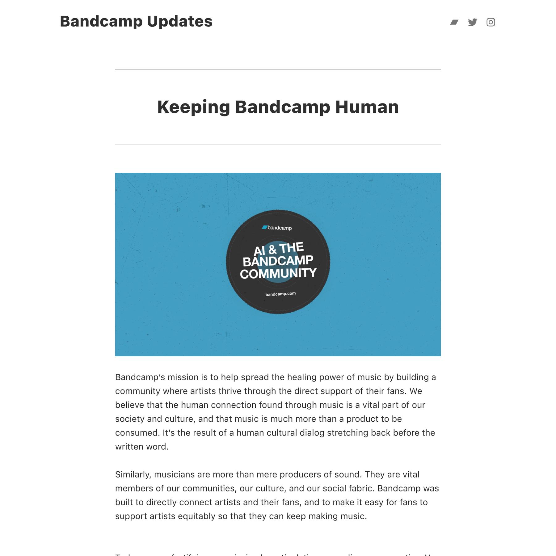 Bandcamp’s Mission and Our Approach to Generative AI