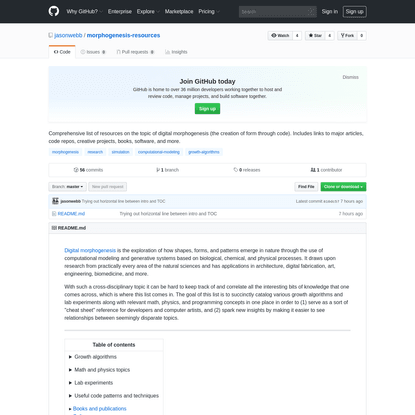 jasonwebb/morphogenesis-resources