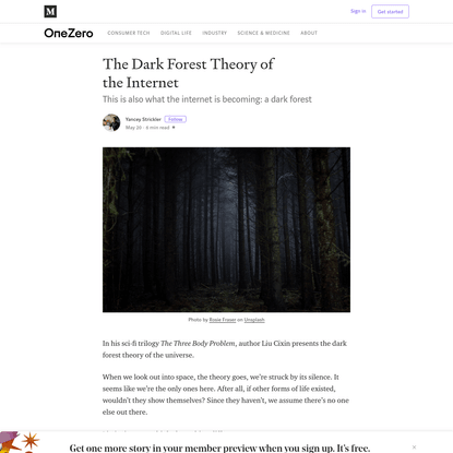 The Dark Forest Theory of the Internet