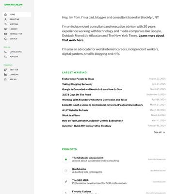 Tom Critchlow. Move. Think. Create.