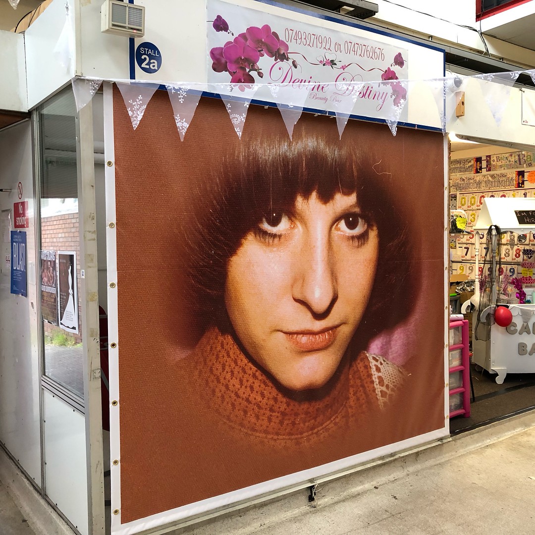 WestBromwich UK indoor market changes into a gallery during closing time. westbromwich 