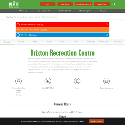 Brixton Recreation Centre | Gym, Swimming Pool, Soft Play | Better