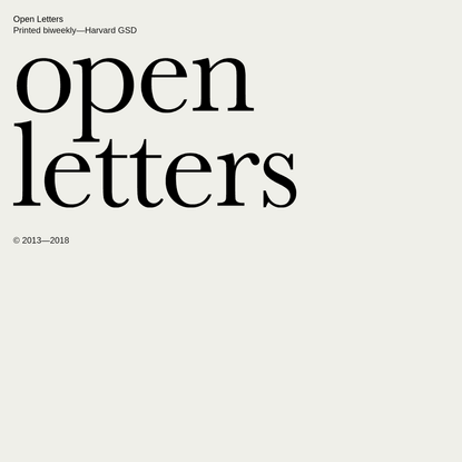 Open Letters