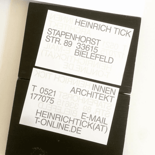 Businesscards for Heinrich Tick #strobo