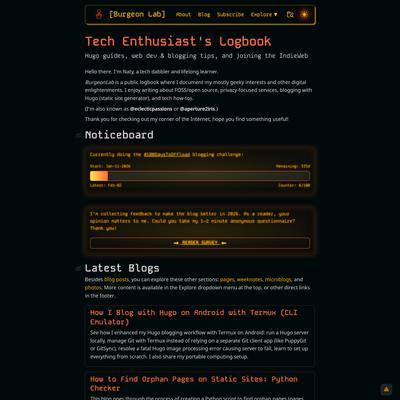 Burgeon Lab: Naty’s Tech Log