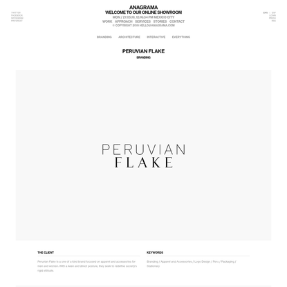 Peruvian Flake | Anagrama