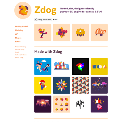 Zdog · Round, flat, designer-friendly pseudo-3D engine for canvas and SVG