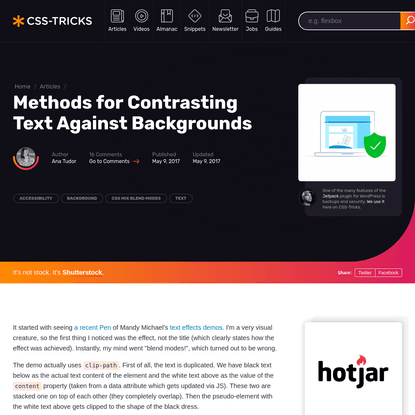 Methods for Contrasting Text Against Backgrounds | CSS-Tricks