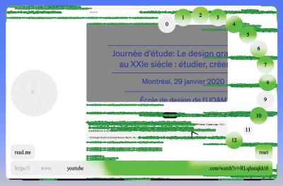 Revealing commented lines in css and html code, made visible with cassiopeia browser exploring the internet with different perspectives.
