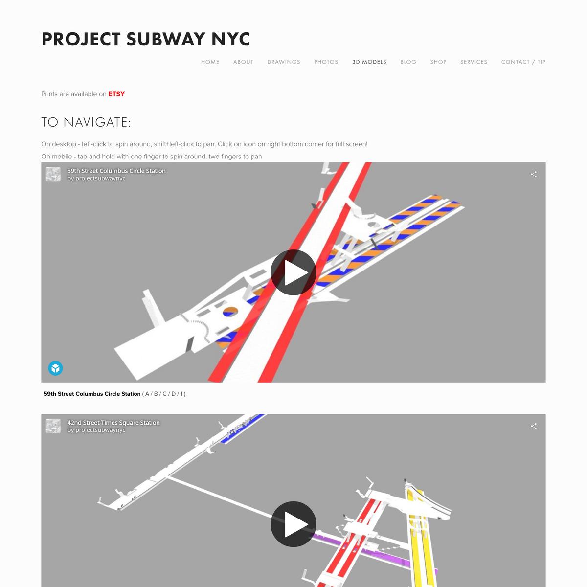 3D Models — Project Subway NYC