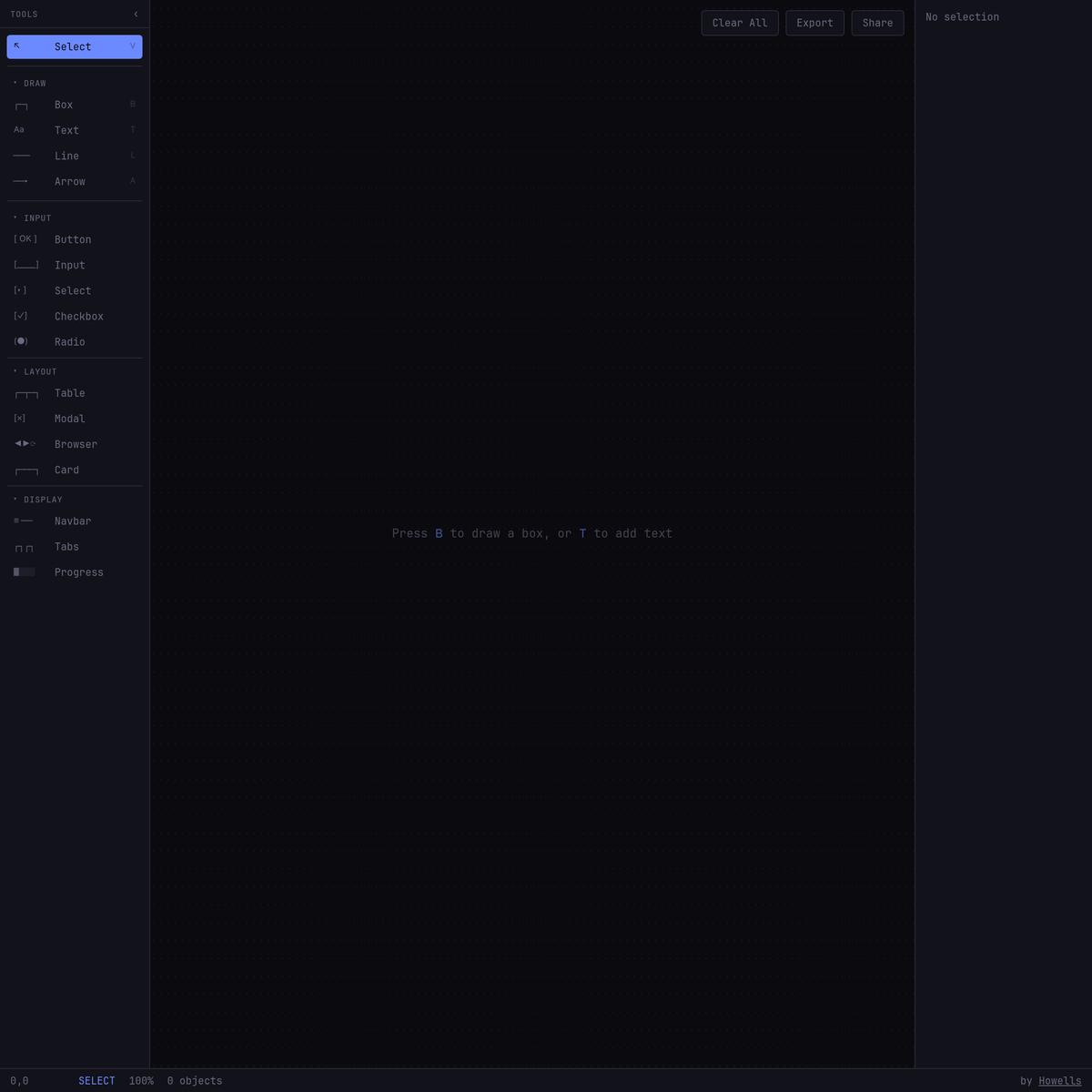 Wiretext — Unicode Wireframe Design Tool